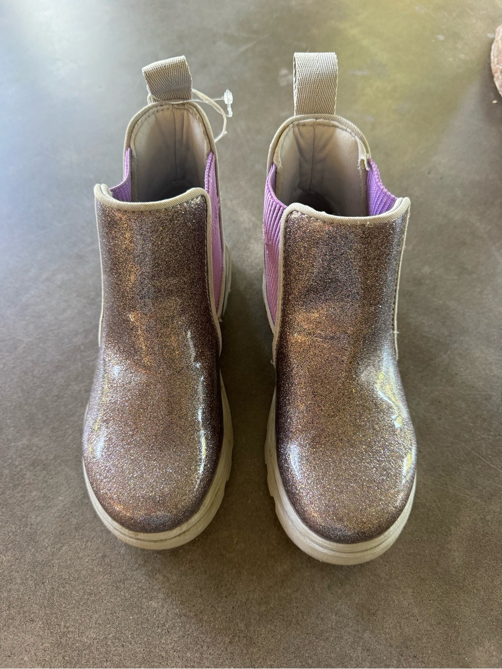 Daughter wore once. Native purple sparkle Kensington rain boot Chelsea
